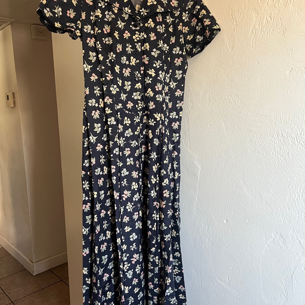 Laura Ashley Navy Floral Maxi Dress